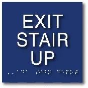 ADA Compliant Exit Stair Up Sign with Tactile Text and Grade 2 Braille