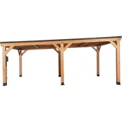 Backyard Discovery Kingsport 20′ x 20′ Cedar Wood Carport with Steel Roof