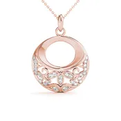 14kt Rose Gold Diamond Circle Pendant (1/4 ctw)