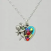 Firefly Cherub Red Heart Pendant