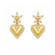 Bloom Heart Drop Earrings