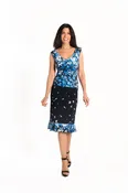 Dalia Stretch Knit Skirt – Blue Print