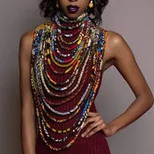 Ankara/Kente Necklace | Long Multi-strand Statement Jewelry