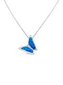 Blue Opal Butterfly Necklace