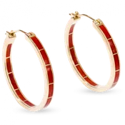 Coral Inside Out Hoop Earrings