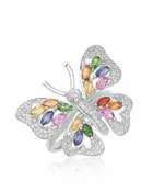 14KT WHITE GOLD INFINITY COLORS BUTTERYFLY RING
