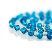 Aqua Chains of Crystal Beads