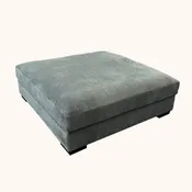 Barbados Gray oversized plush ottoman