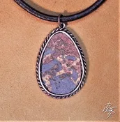 Earth Colored Printed Leather Creation Pendant