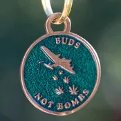 Buds Not Bombs High Flyer O.G. Green Enamel Key Chain