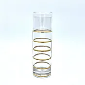 Glass Grid Carafe with Cup in Gold