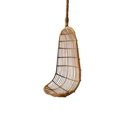 1970s Rattan and Iron Hanging Chair