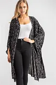 Animal Print Open Front Cardigan