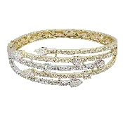 14K Two-Toned Gold Diamond Multi-Row Bangle Bracelet – DABAKAROV