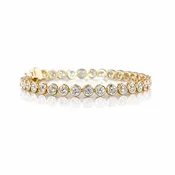 10.15 Cts 14K YELLOW GOLD Round Shape Tennis Bracelet