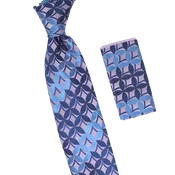 Barcelona Tile Tie & Pocket Square | 100% Silk | Turquoise
