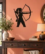 Adult Woman Archer and Slung Rifle Vinyl Decal - GirlsWithGunsCX010
