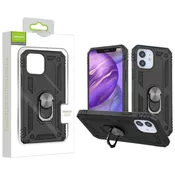 Airium Anti-Drop Hybrid Protector Case (with Ring Stand) for Apple iPhone 12 mini - Black / Black