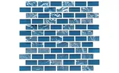 National Pool Tile Iridescent Glass Blue 1" x 2"