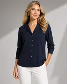 Boss Lady Blouse - Navy