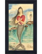A Sailor's Valentine Mermaid Framed Print | Island Decor | Wall Art
