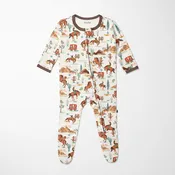 PRE-ORDER Print Footie with 2 Way Zipper in Western (Ships March 2027)
