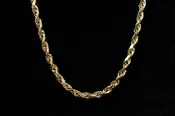 10K YELLOW GOLD HOLLOW ROPE CHAIN NECKLACE 18"