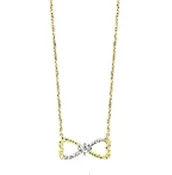 10K Yellow/White Gold Round Shape Diamond Symbol Pendant  (.02ctw)