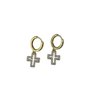 Cecilia Cross CZ Dangle Earrings