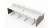 4 Person 60″ Wide Power Beam with Height-Adjustable Worksurfaces