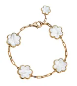 18k Flower Link Bracelet LG - MOP