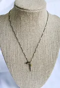 Gold and Hematite 3 Pendant Necklace