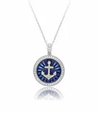 14KT WHITE GOLD ANCHOR PENDANT