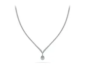 3 Prong Graduated V Diamond Necklace