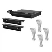 1700 WOOD STOVE- OA10248 - BRUSHED NICKEL CAST IRON TRADITIONAL LEGS WITH ASH DRAWER