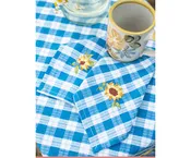 April Cornell Sunflower Navy Embroidered Tea Napkins