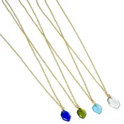 Baby Hex Brass Long Necklace