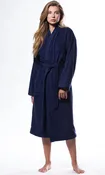 100% Turkish Cotton Navy Blue Terry Kimono Bathrobe