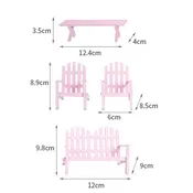 1/12 Scale Dollhouse Park Table and Chairs Set | Miniature Garden Furniture