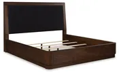 Dilenno - Dark Brown - King Upholstered Panel Bed