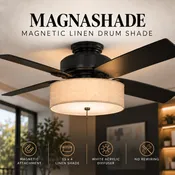 MAGNASHADE Magnetic Linen Drum Shade for Ceiling Fans