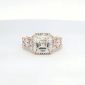 4.51 Asscher Cut SI1 F Color Diamond Ring GIA 8WEWF1