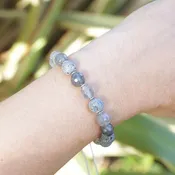 Amplify Cloudy Quartz Crystal Essential Oil Diffuser Adjustable Bracelet *Final Sale*