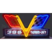 396 TURBO JET NEON SIGN IN STEEL CAN – 9TJ396