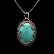 Chinese Turquoise Granulated Pendant on 16” chain — Judith Kinghorn Design