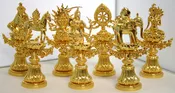 13509 - Seven Royal Emblems of Royalty - 6 3/4 Inches Height - Gold Color