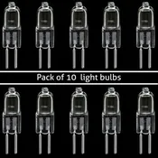 10 Pack G5.3 Halogen Bi-Pin Bulbs, 20W Dimmable 110V