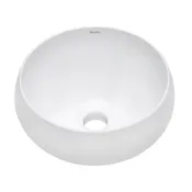 Ruvati 12 inch Bathroom Vessel Sink Round White Circular Above Counter Porcelain Ceramic – RVB0312