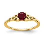 10k or 14k Gold 4.5mm Round Gemstone Celtic Knot Side Rings