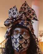 5. FACE MASK + HEAD WRAP / SHAWL (AFRICAN CLOTH) ACI-FMHW1960